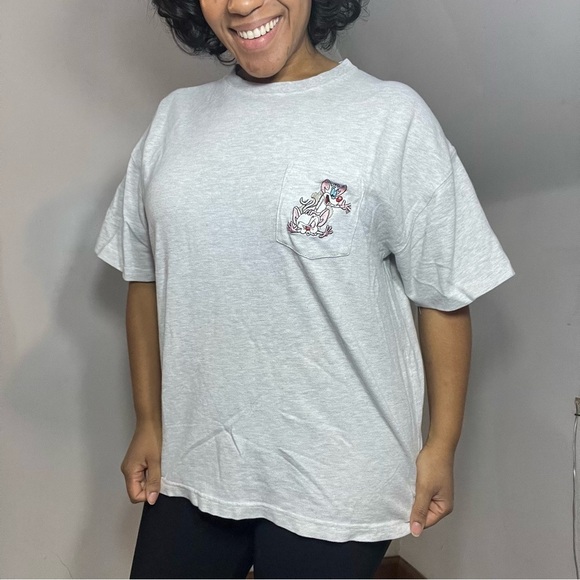 Vintage Pinky and the Brain Light Gray Graphic T-Shirt Embroidered Top Y2K retro - Picture 14 of 14